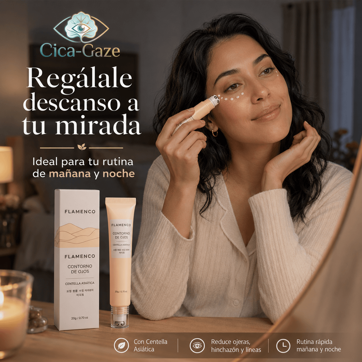 CICA-GAZE®: El hidratante de centella asiática que refresca y acondiciona tu mirada al instante.