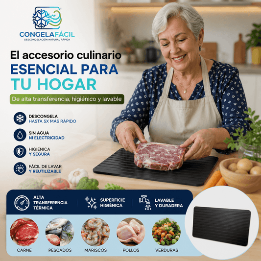 CONGELAFACIL®: La bandeja térmica que descongela tus carnes de forma natural y 5 veces más rápido.