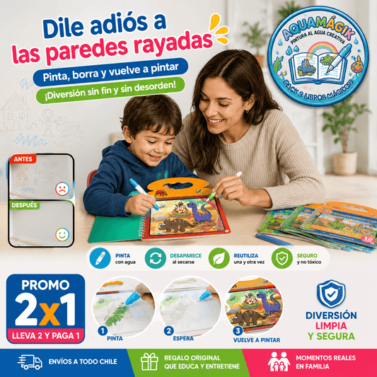 AQUAMAGIK®: El pack de libros mágicos que revela colores usando solo agua y cero manchas.  2x1