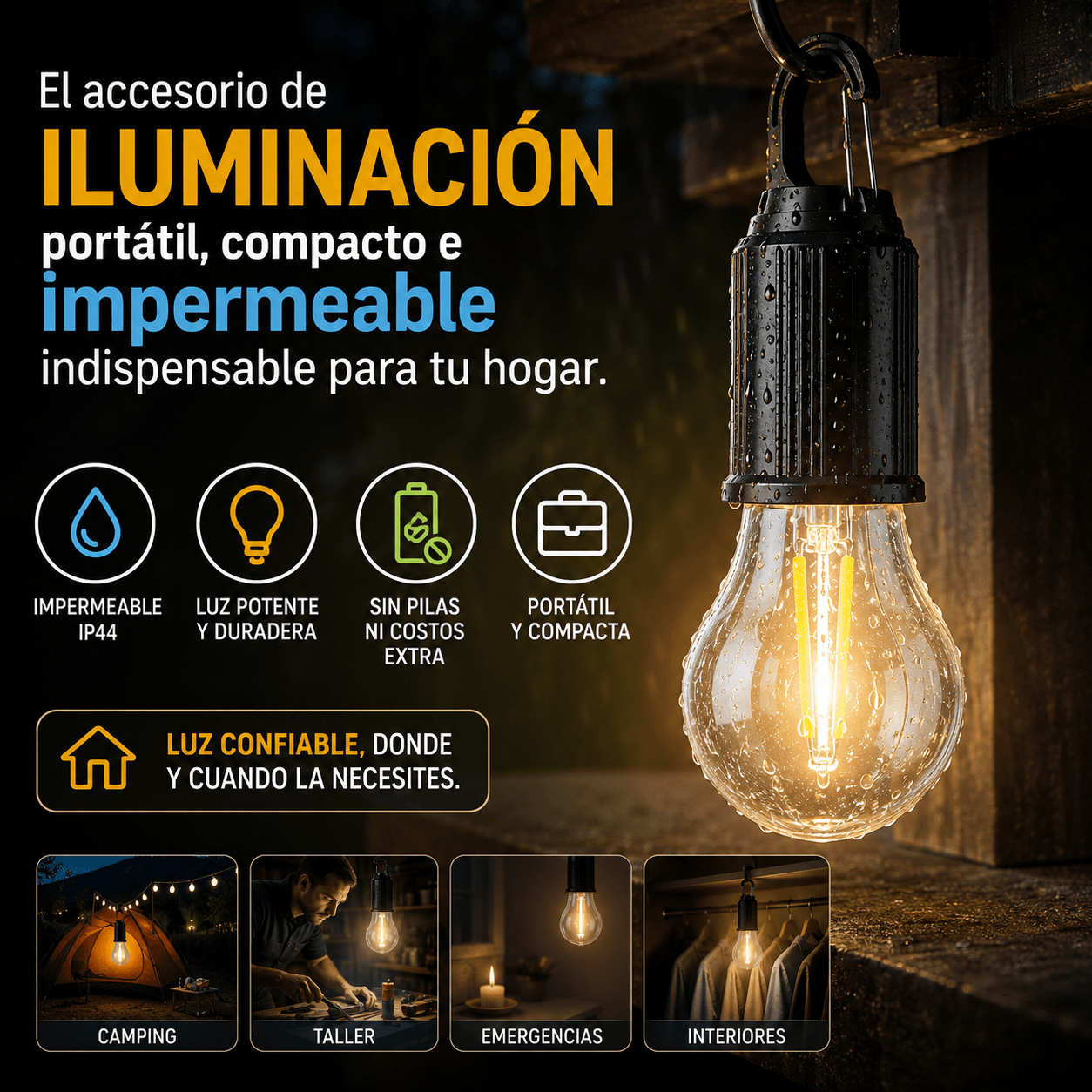 SOLARKAMP®: Sistema de carga dual solar y USB, gancho de colgado rápido y oferta 2x1.