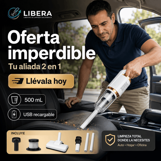 LIBERA®: La aspiradora inalámbrica recargable que limpia cada rincón de tu hogar al instante.