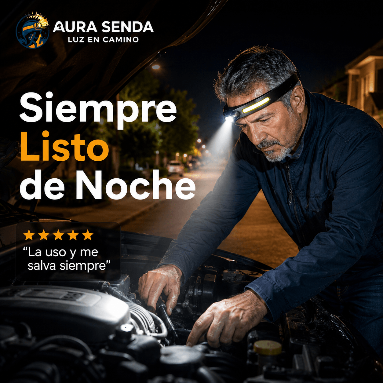 AURA SENDA®: ¡Oferta exclusiva 2x1! La linterna LED de cabeza con sensor que ilumina tus rutas al instante.