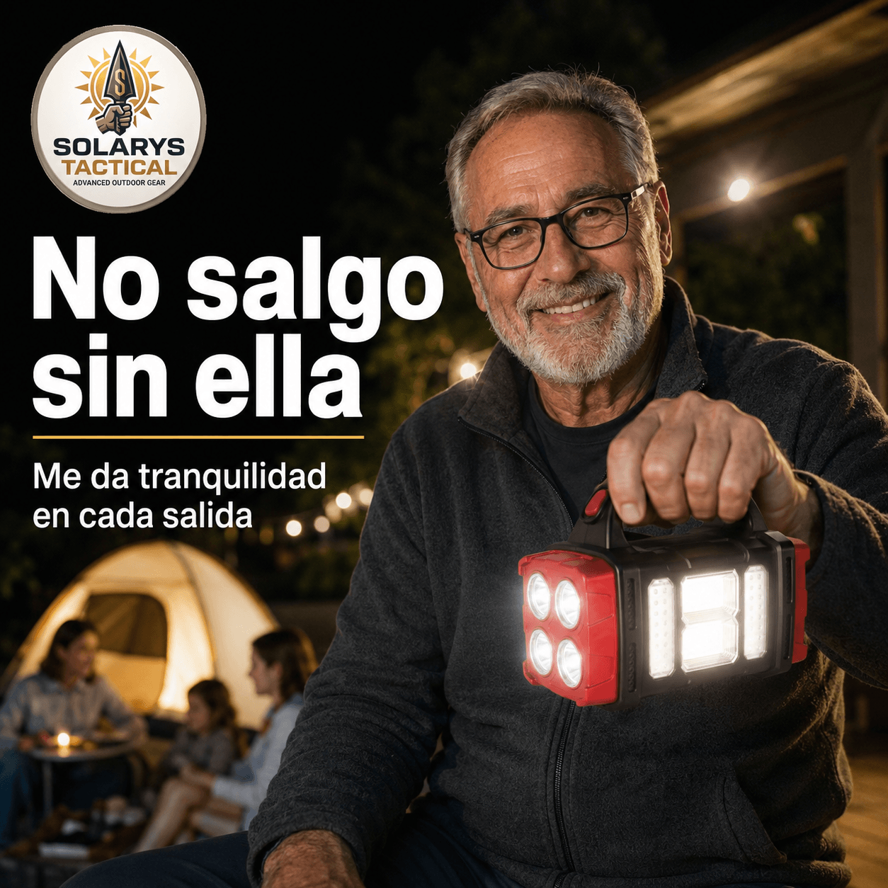 SOLARYS TACTICAL®: La linterna LED solar con powerbank que te ilumina al instante.