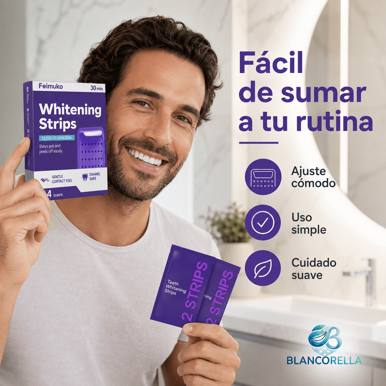 Blancorella®: Las tiras blanqueadoras adherentes que remueven manchas de tus dientes al instante.