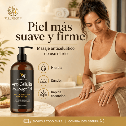 CELLURE GENE®: El aceite con colágeno y células madre que reafirma tu piel y combate la celulitis al instante.