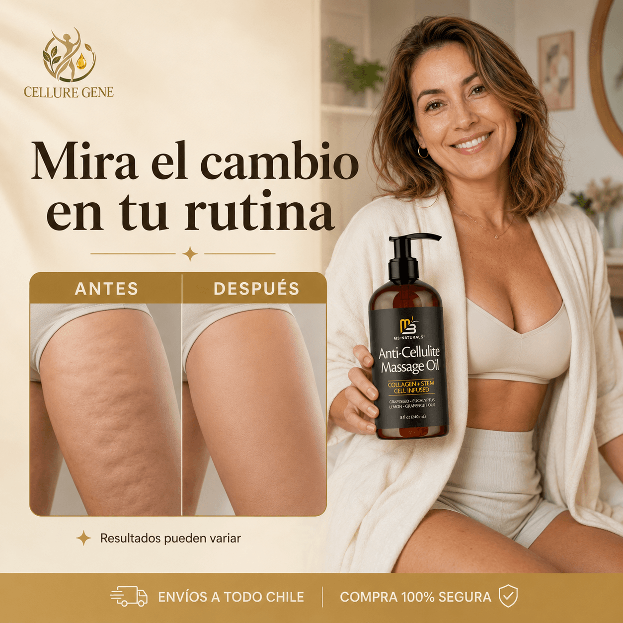 CELLURE GENE®: El aceite con colágeno y células madre que reafirma tu piel y combate la celulitis al instante.