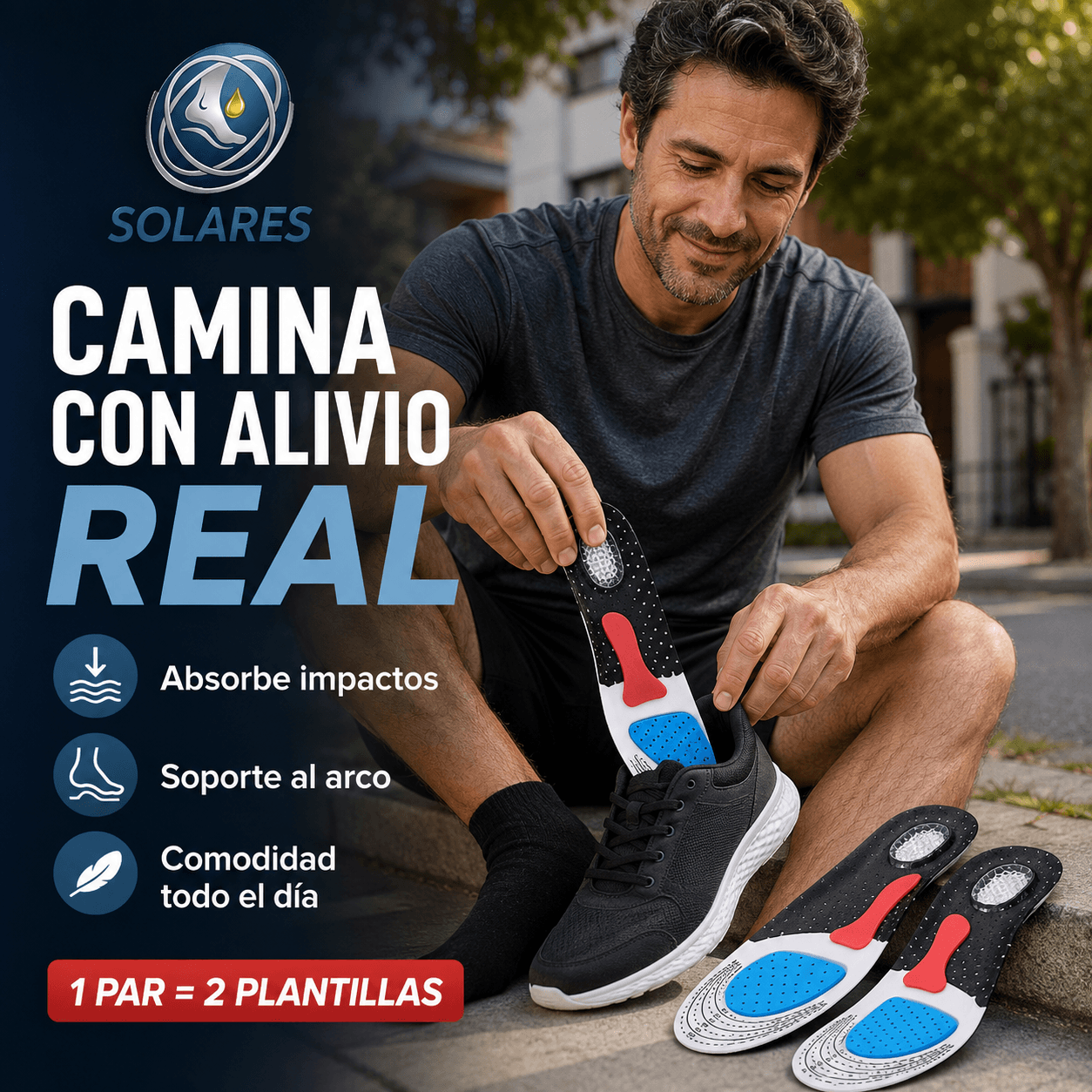 SOLARES®: Las plantillas ortopédicas de gel que alivian el impacto y transforman tu pisada al instante.