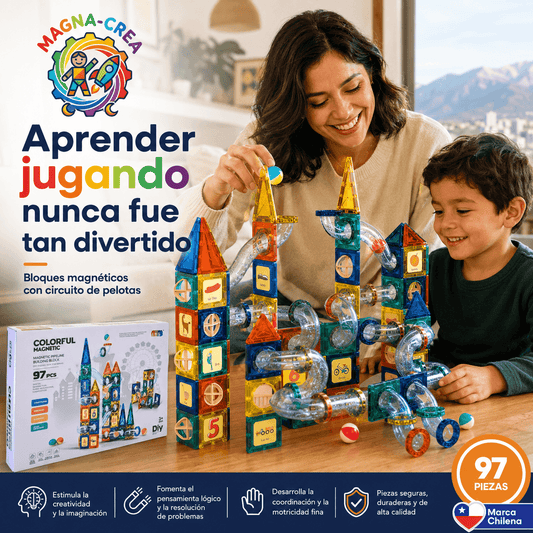 MAGNA-CREA®: El set de 97 bloques magnéticos que estimula la creatividad y diversión de tus hijos al instante.