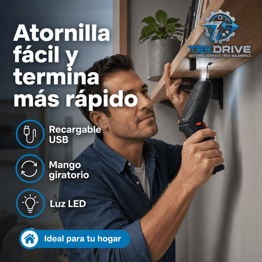 TEKDRIVE®: El destornillador eléctrico inalámbrico que facilita tus reparaciones en casa al instante.