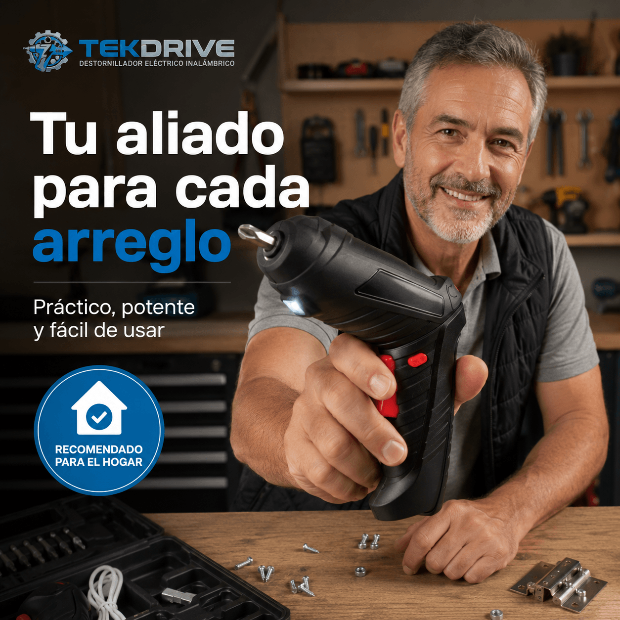 TEKDRIVE®: El destornillador eléctrico inalámbrico que facilita tus reparaciones en casa al instante.