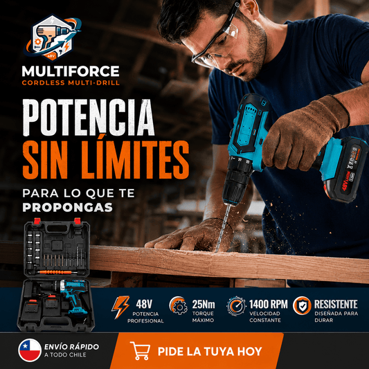 MULTIFORCE®: El taladro inalámbrico de 48 V que perfora madera y acero con máxima precisión.