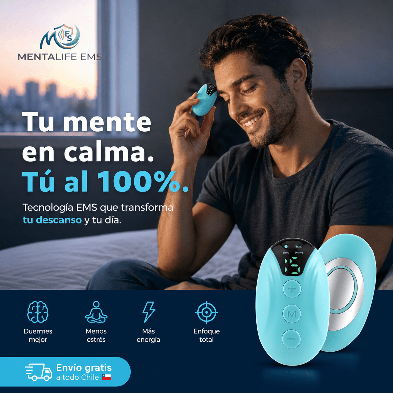 MENTALIFE EMS®: El dispositivo portátil de microcorrientes diseñado para optimizar tu relajación nocturna.
