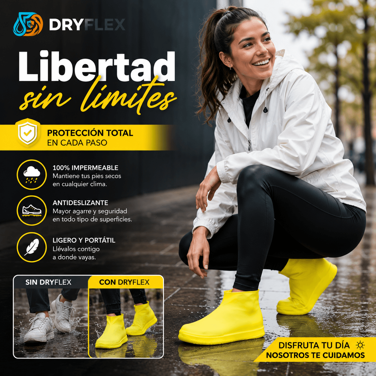 DRYFLEX®: El cubre zapatos impermeable de silicona elástica que mantiene tus pies siempre secos. OFERTA 2x1