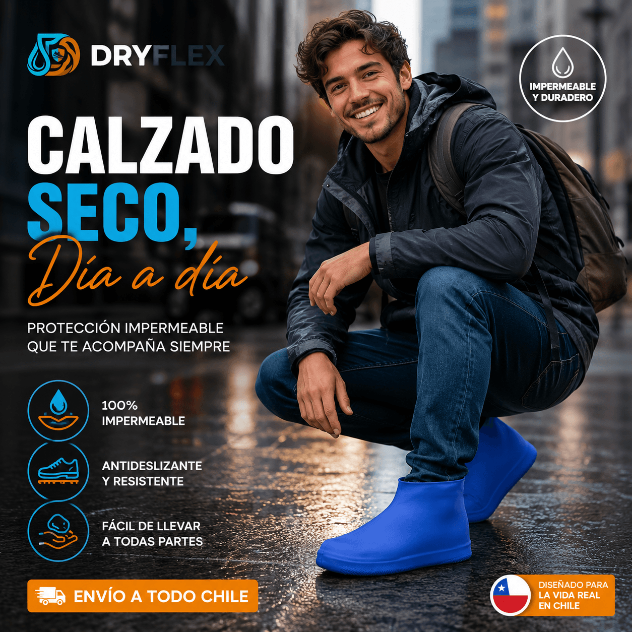 DRYFLEX®: El cubre zapatos impermeable de silicona elástica que mantiene tus pies siempre secos. OFERTA 2x1