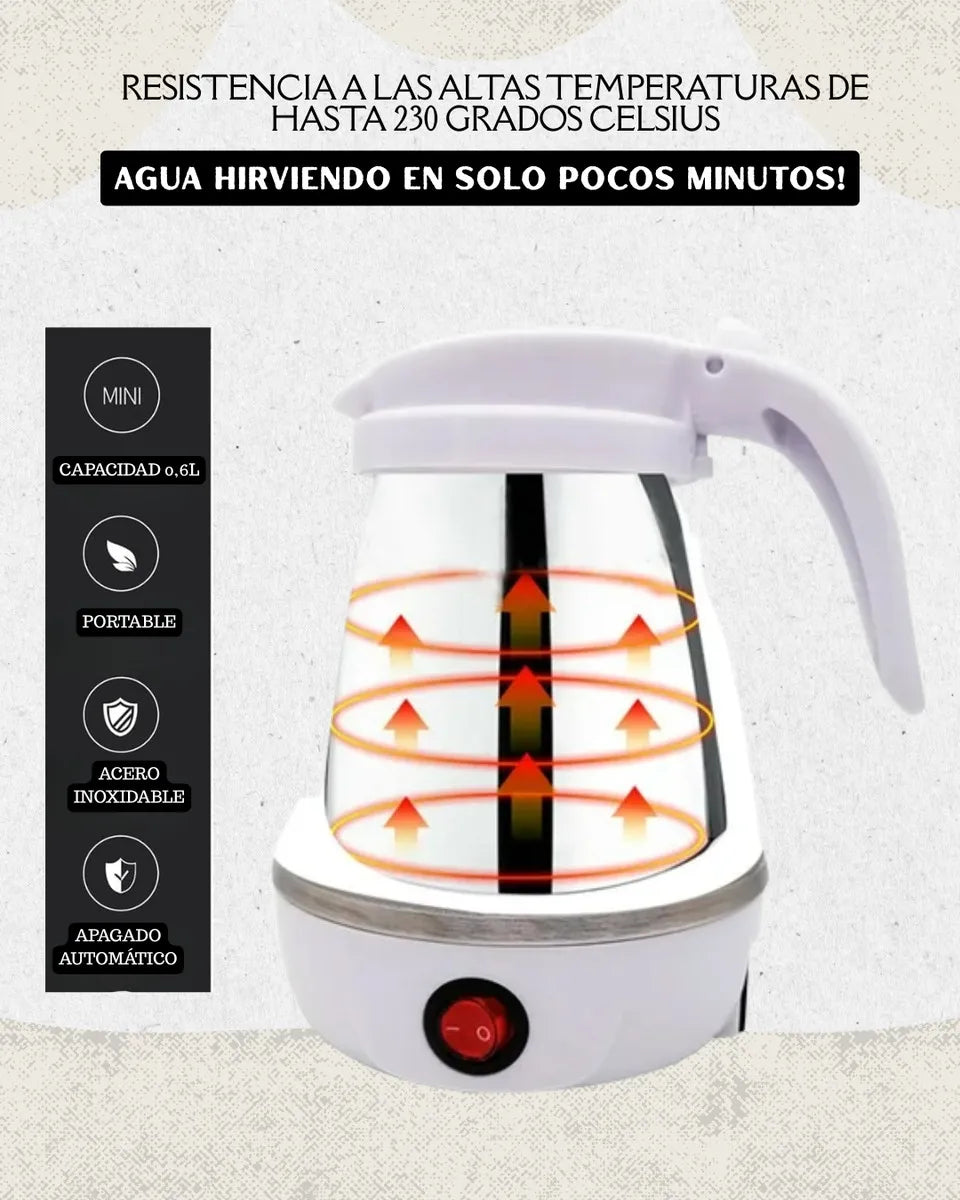 Pausamovil®️Hervidor Eléctrico Plegable  El gadget de viaje que necesitas en su maleta