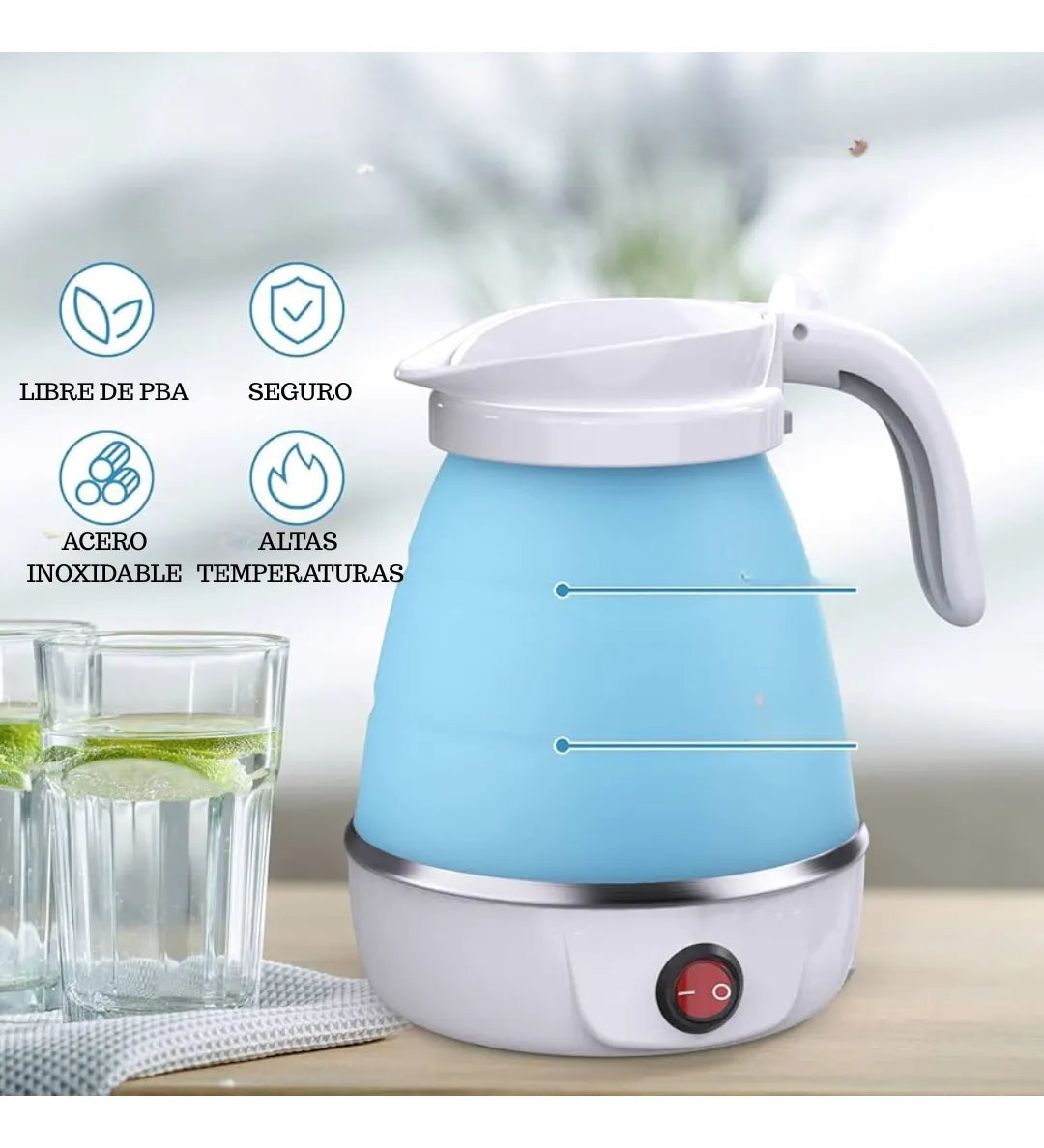 Pausamovil®️Hervidor Eléctrico Plegable  El gadget de viaje que necesitas en su maleta