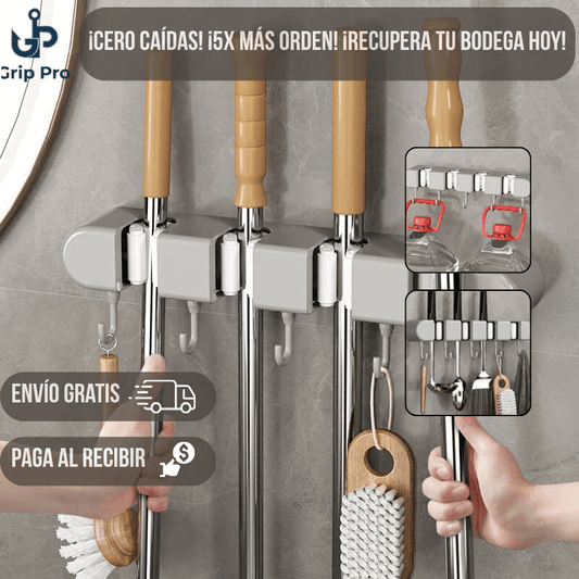 Grip Pro®️ - Organizador de pared: Agarre resistente. Cero caídas. Más espacio libre