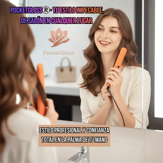PocketGloss®️-  La Mini Plancha con Estilo perfecto en 10 segundos para retocar tu look en cualquier lugar
