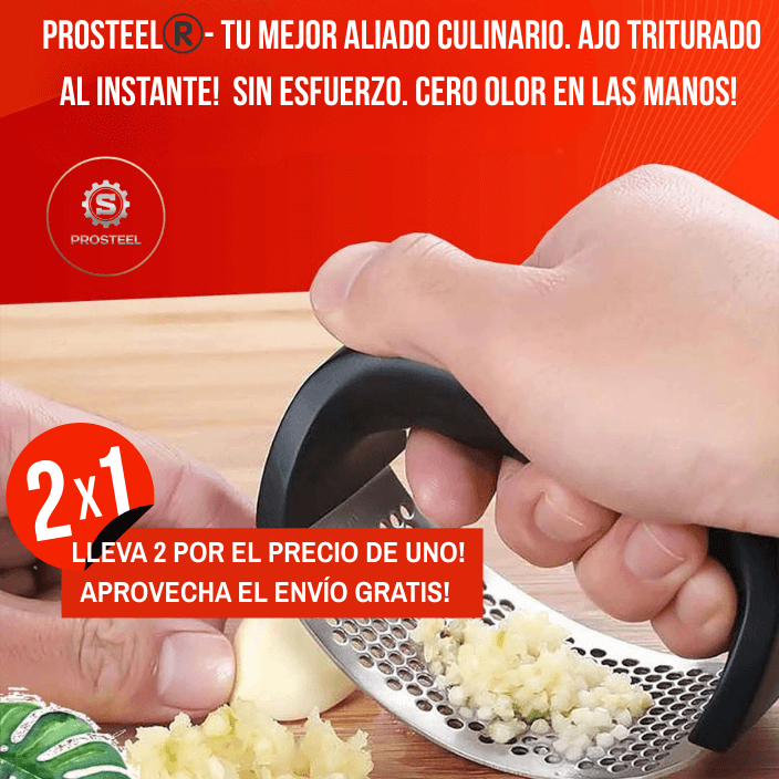 ProSteel®️- Moledor de Ajo de Acero: Tritura sin esfuerzo, sin dolor y sin olor en las manos!