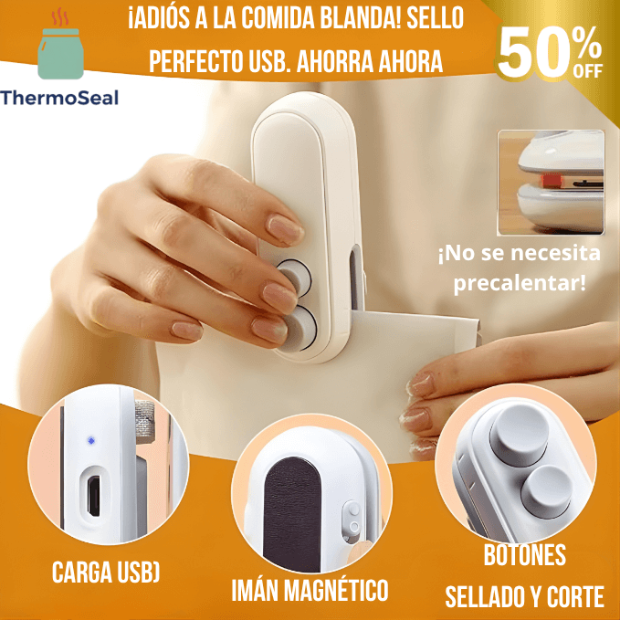 ThermoSeal®️- Mini sellador 2-en-1 USB que detiene el aire, asegura la frescura y el dinero!