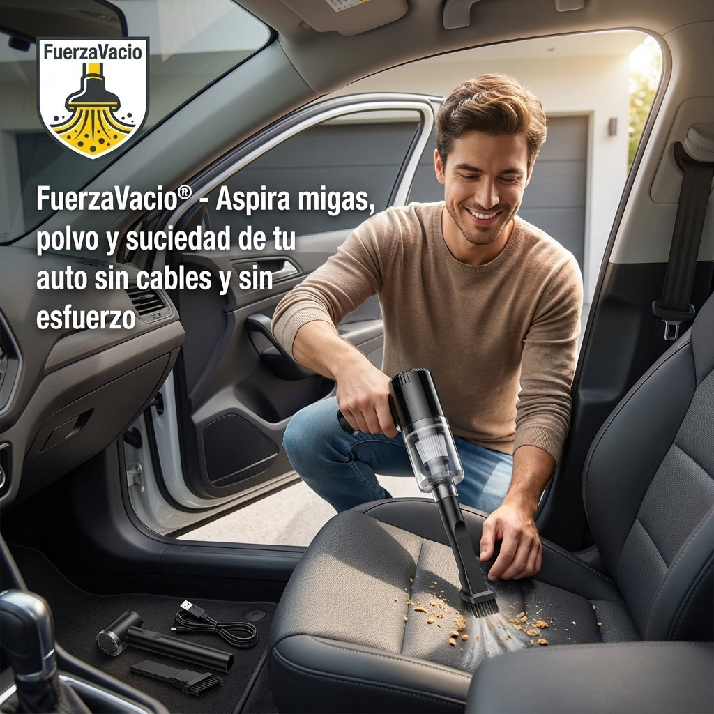 FuerzaVacio®️ Una sola aspiradora inalámbrica para mantener tu auto siempre impecable