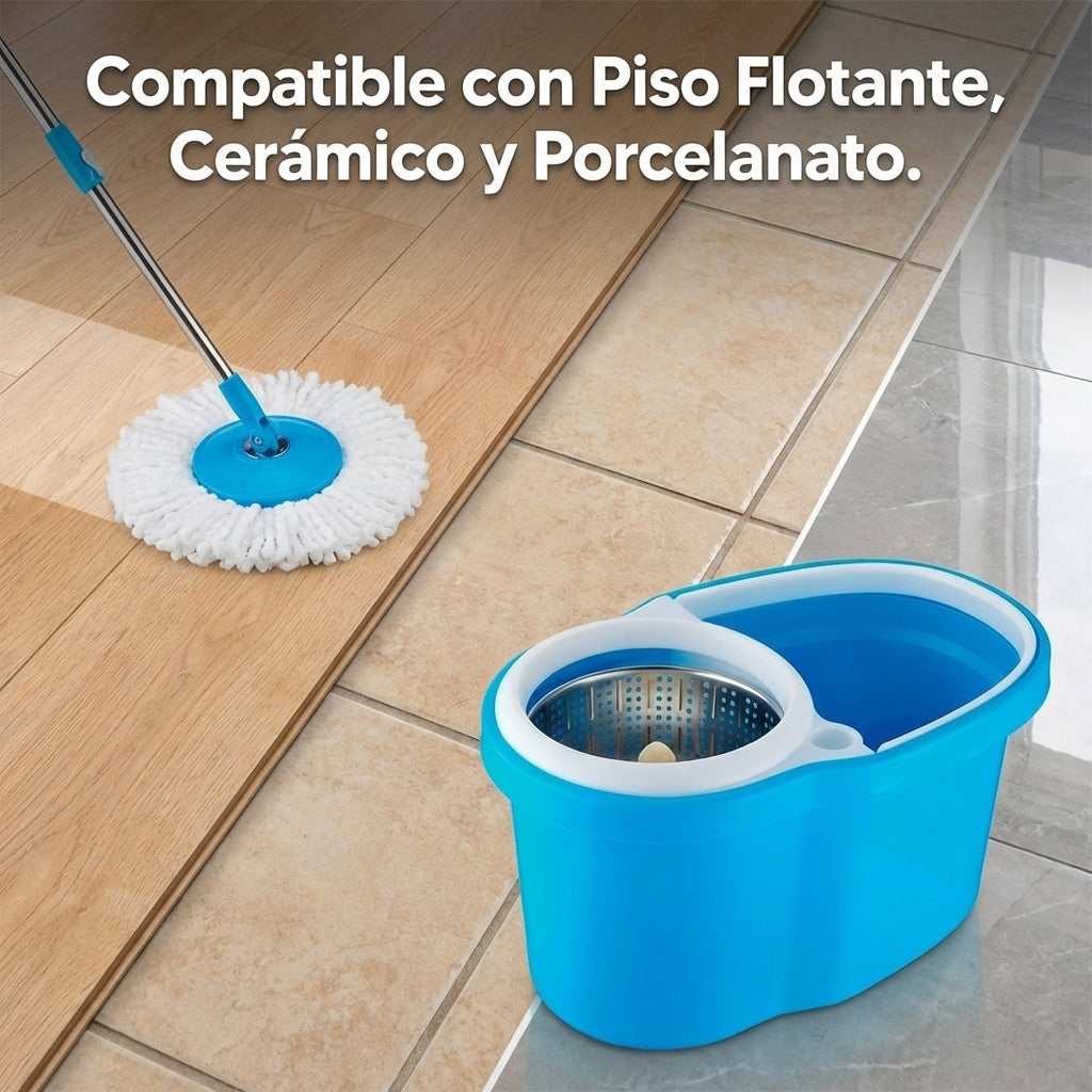 MopAlivio®️  Mopa Giratoria 360°  Limpieza Profunda en Cada Rincón de tu Hogar