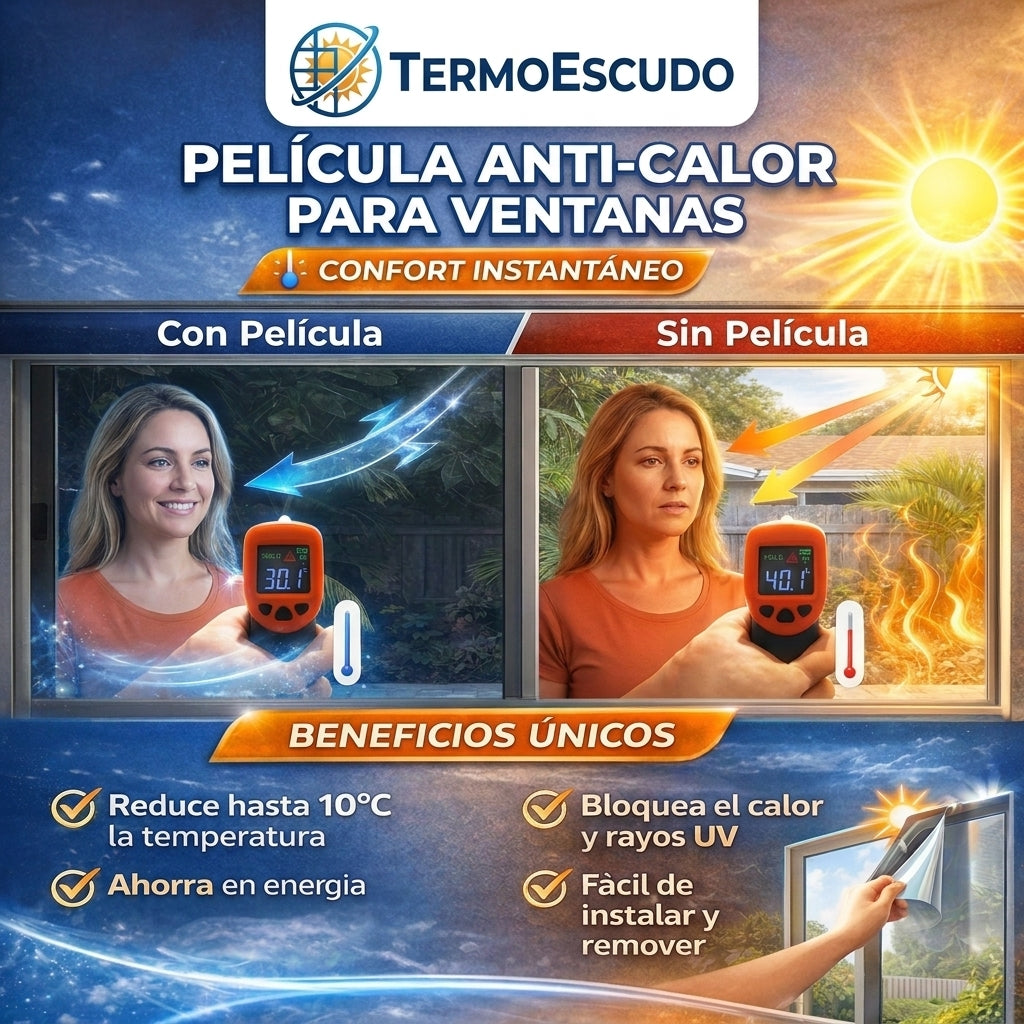 TermoEscudo®️ - Refresque su hogar y proteja sus muebles con el vinil UV efecto espejo.