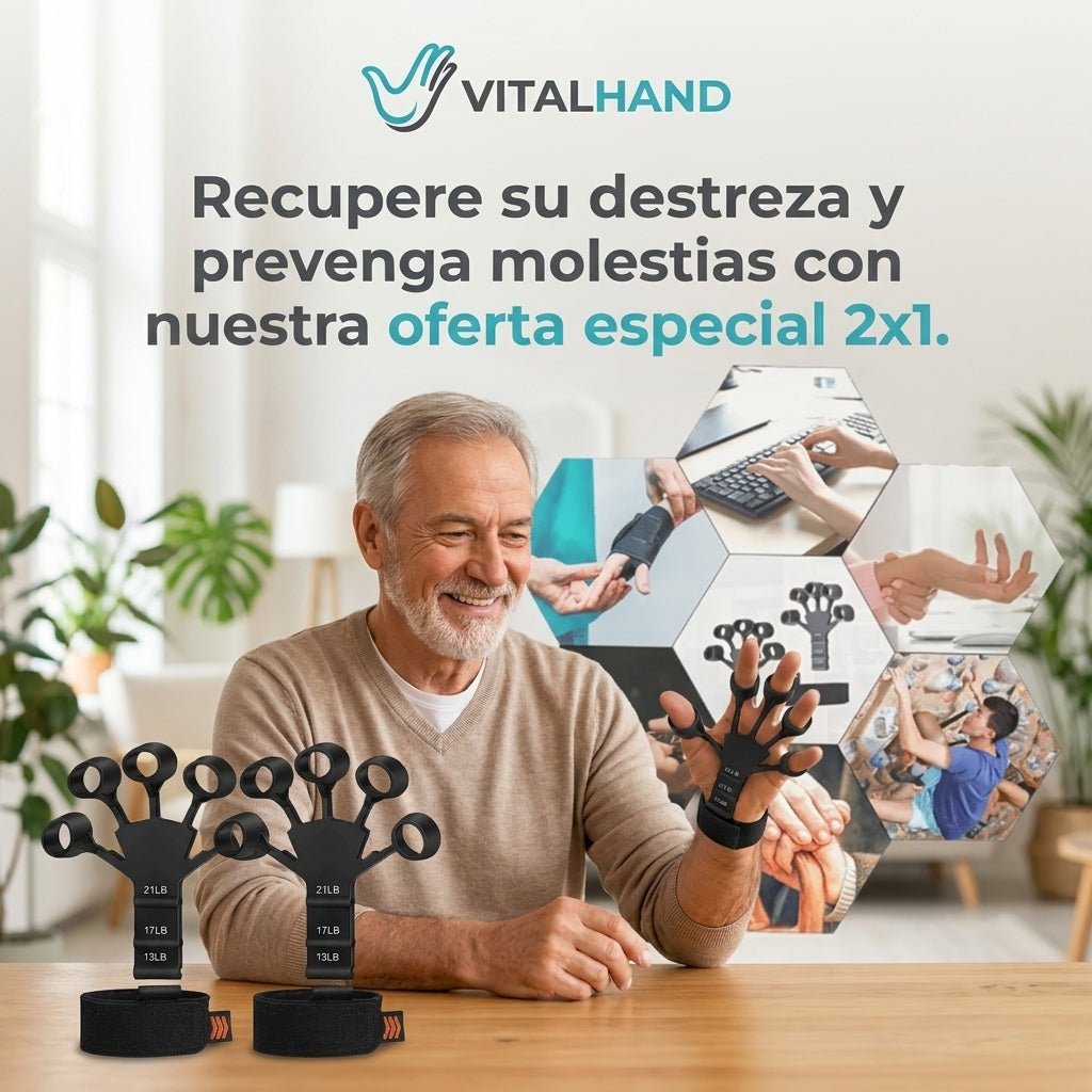 VitalHand®️ 2x1 - Devuélvale la fuerza y movilidad a sus manos con el ejercitador líder en Chile.