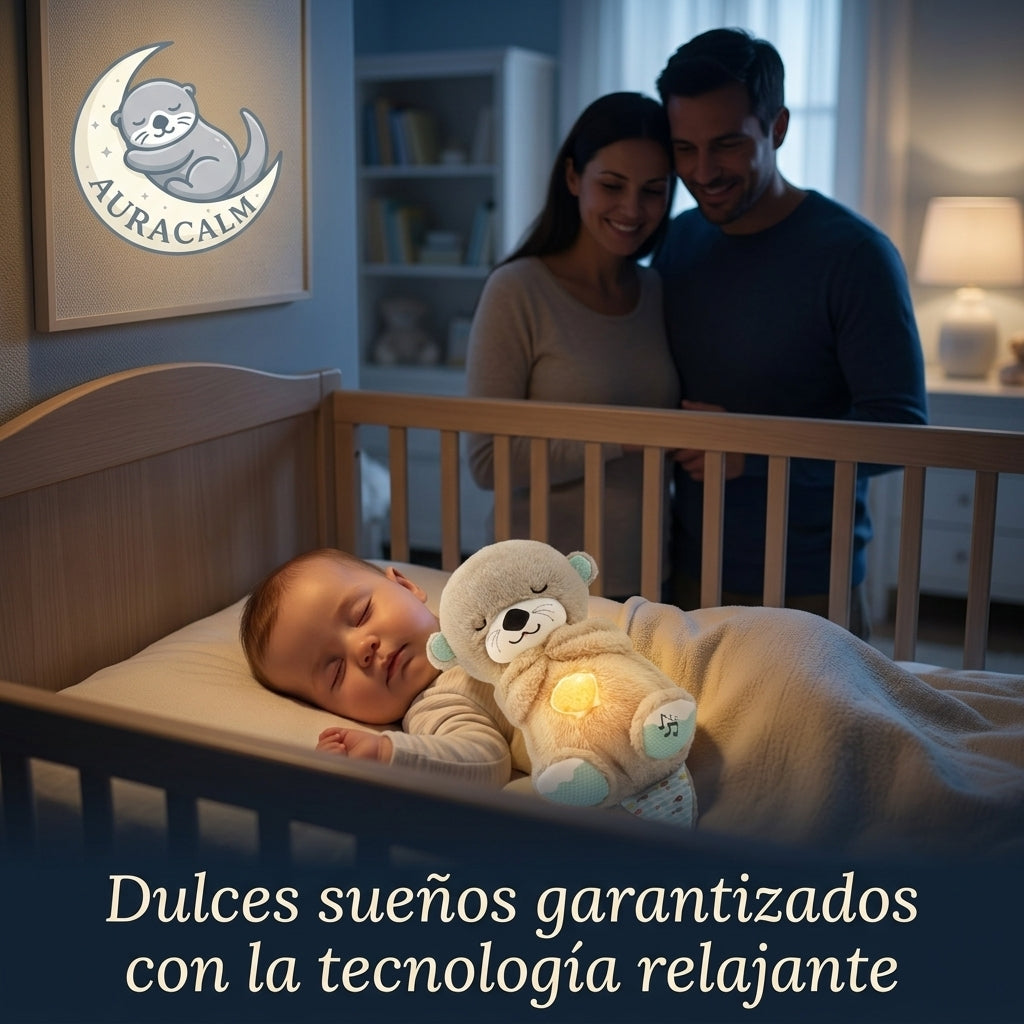 AURACALM®️: La nutria de peluche que revoluciona el sueño de tu bebé.