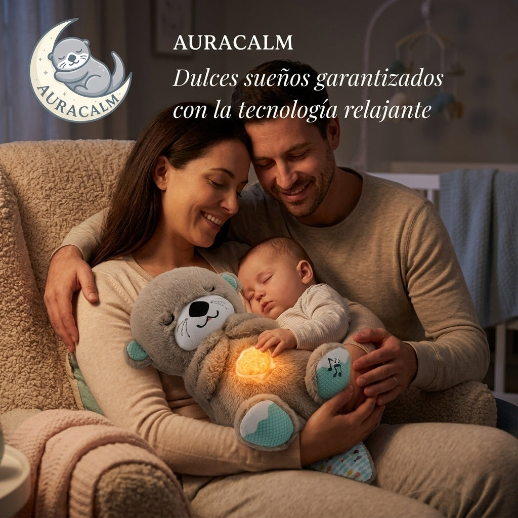 AURACALM®️: La nutria de peluche que revoluciona el sueño de tu bebé.