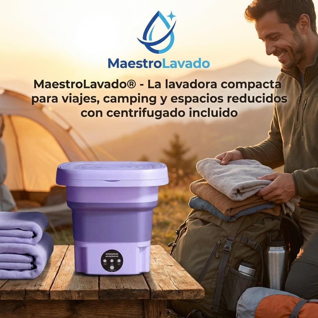 MaestroLavado®️ - Mini lavadora plegable 2 en 1 con capacidad de 8L lista para usar en Chile