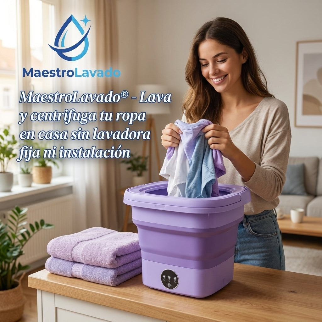 MaestroLavado®️ - Mini lavadora plegable 2 en 1 con capacidad de 8L lista para usar en Chile