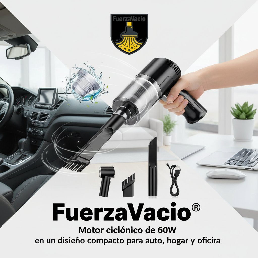 FuerzaVacio®️ Una sola aspiradora inalámbrica para mantener tu auto siempre impecable