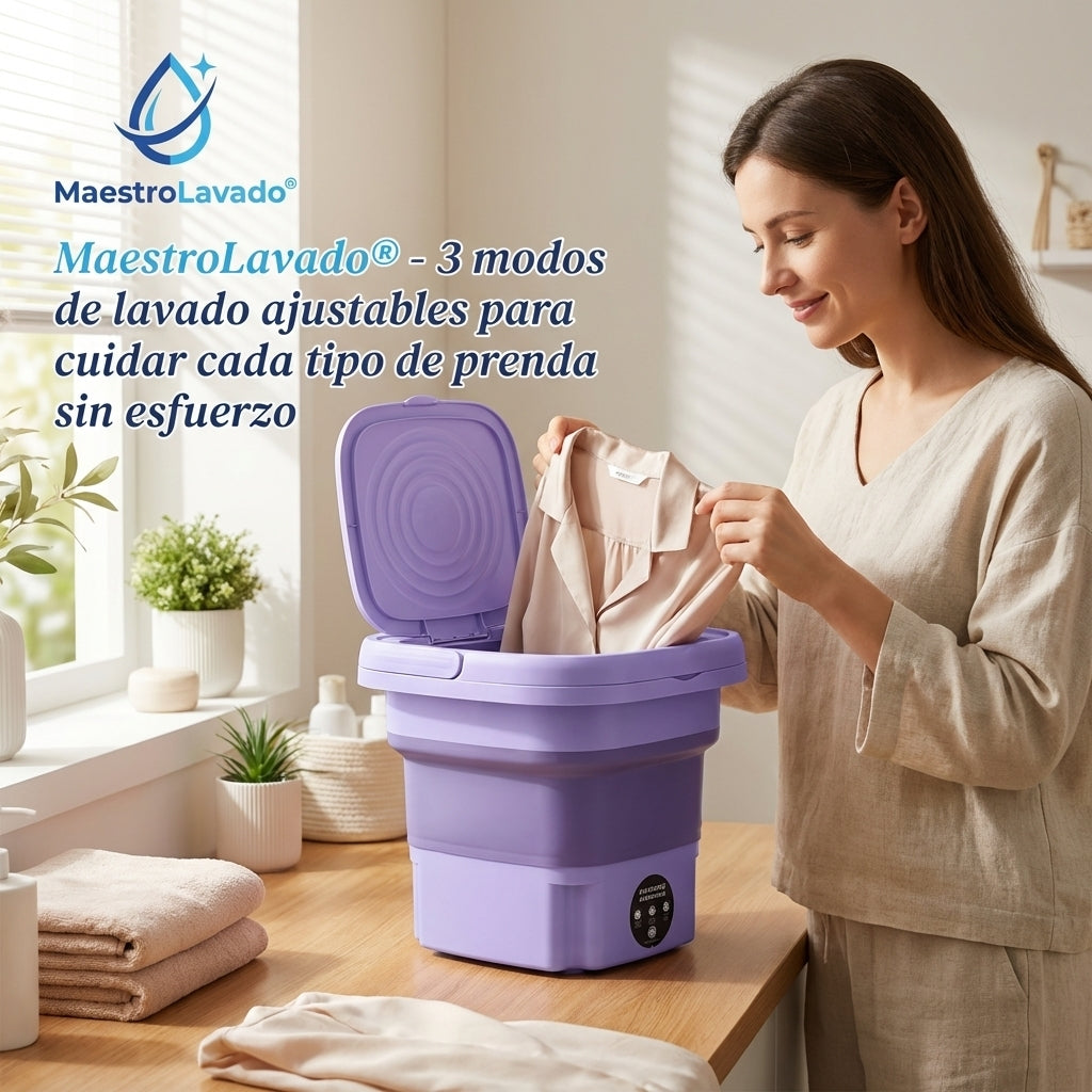 MaestroLavado®️ - Mini lavadora plegable 2 en 1 con capacidad de 8L lista para usar en Chile