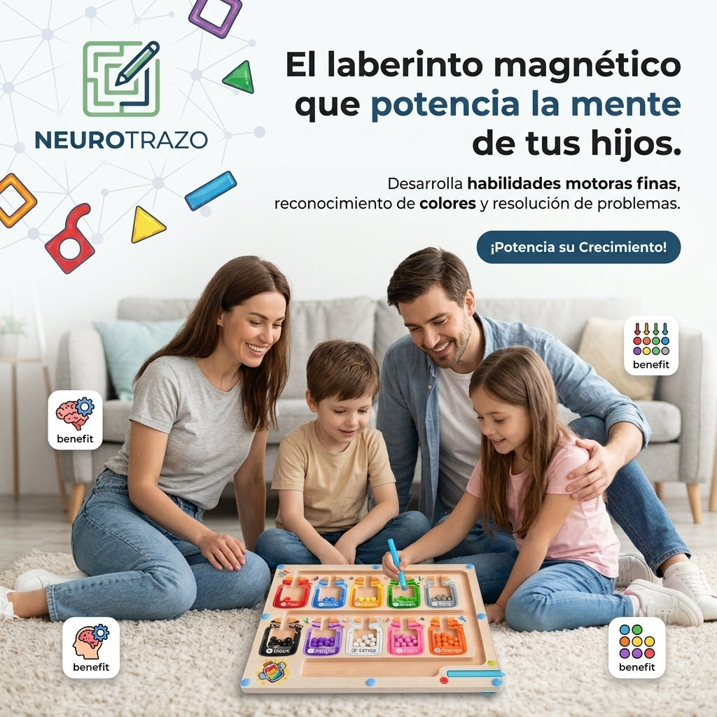 NEUROTRAZO®️: Juego Montessori de precisión y lógica para pequeños exploradores.