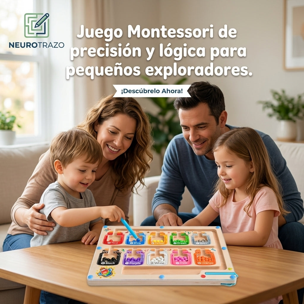 NEUROTRAZO®️: Juego Montessori de precisión y lógica para pequeños exploradores.