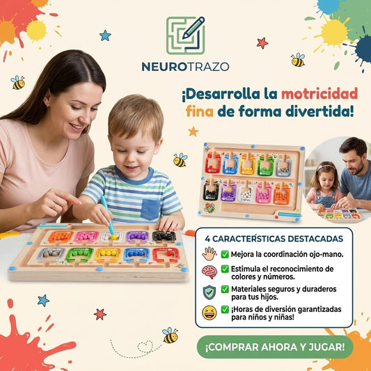 NEUROTRAZO®️: Juego Montessori de precisión y lógica para pequeños exploradores.