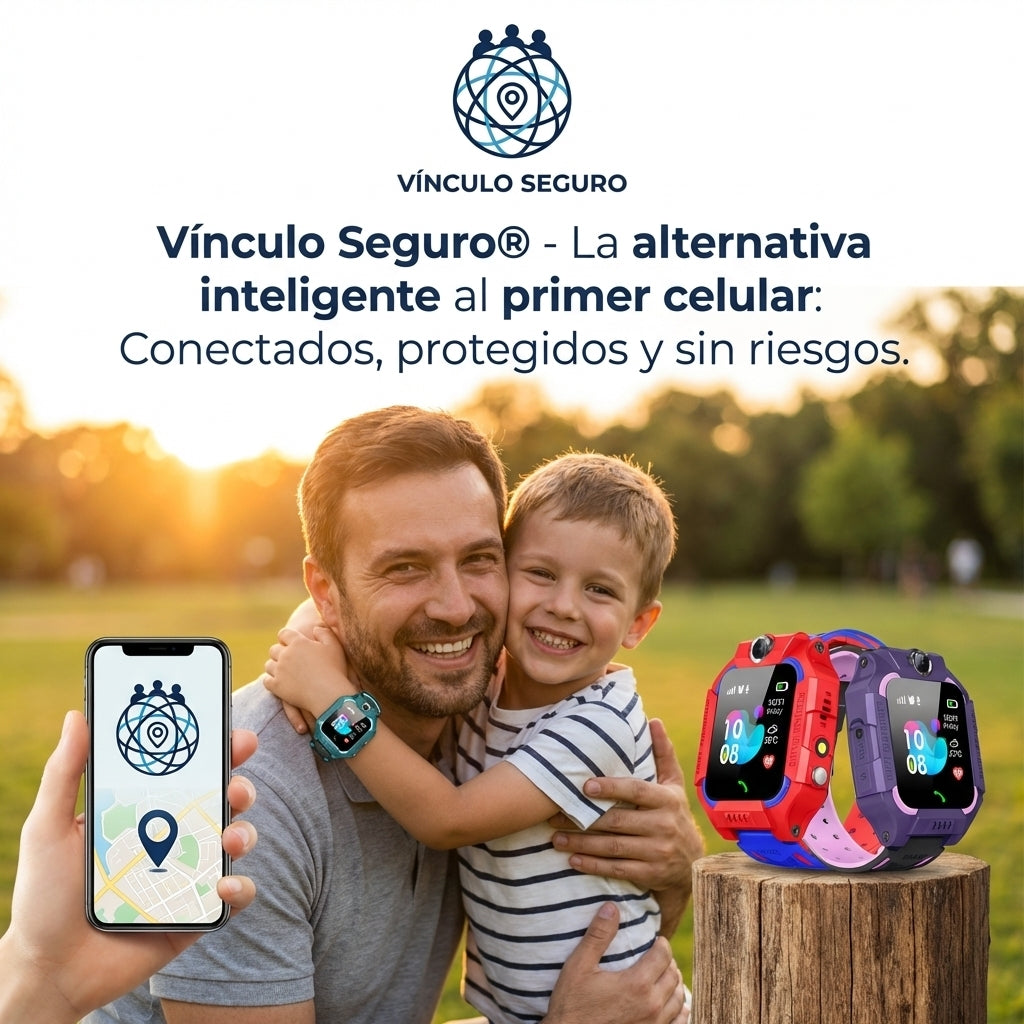Vínculo Seguro®️  La alternativa inteligente al primer celular: Conectados, protegidos y sin riesgos.