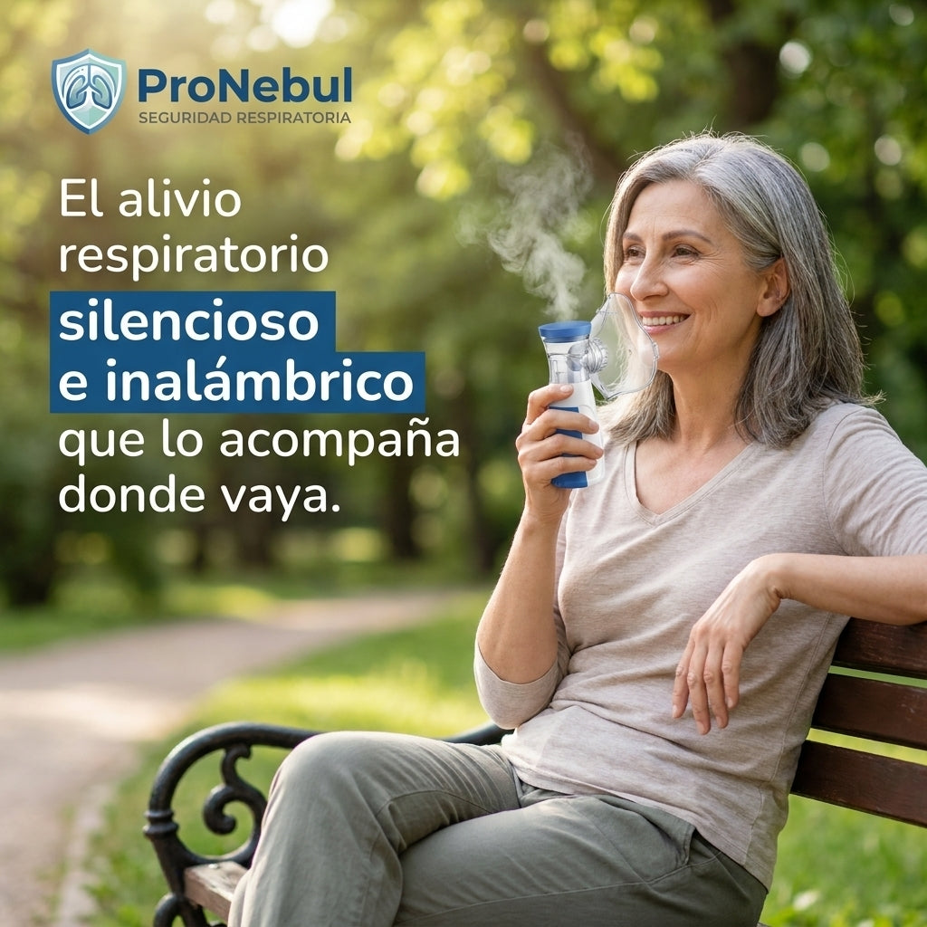 ProNebul®️  Sin cables, sin ruidos: El nebulizador portátil diseñado para su total comodidad.