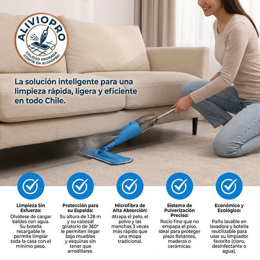 AlivioPro®️ - Limpie su hogar sin esfuerzo y sin dolores de espalda con tecnología de pulverización.