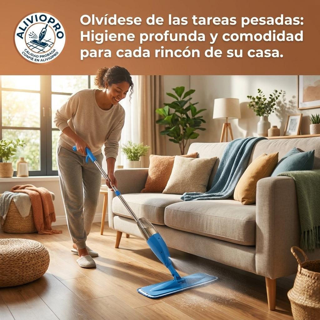 AlivioPro®️ - Limpie su hogar sin esfuerzo y sin dolores de espalda con tecnología de pulverización.