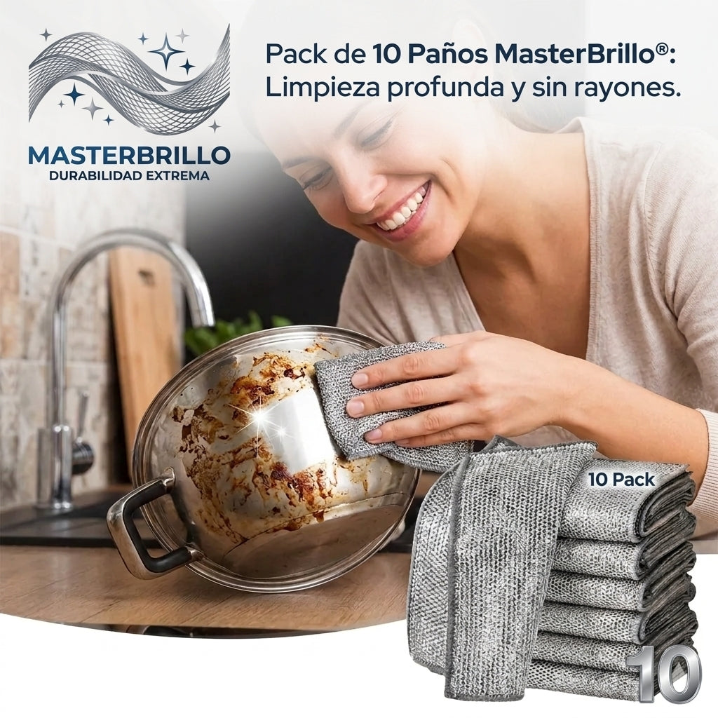MasterBrillo®️: El poder del metal con la suavidad que tus ollas necesitan.
