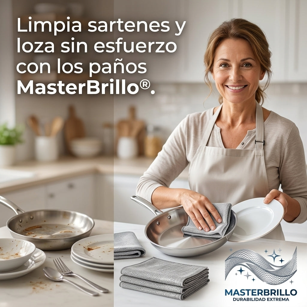 MasterBrillo®️: El poder del metal con la suavidad que tus ollas necesitan.