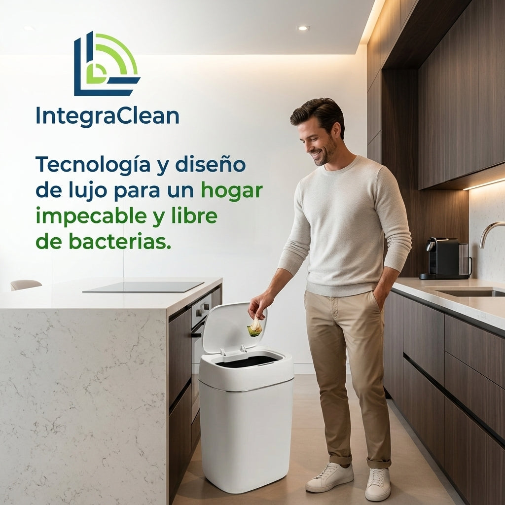 IntegraClean®️ - El basurero inteligente que redefine la higiene y la elegancia en su hogar.