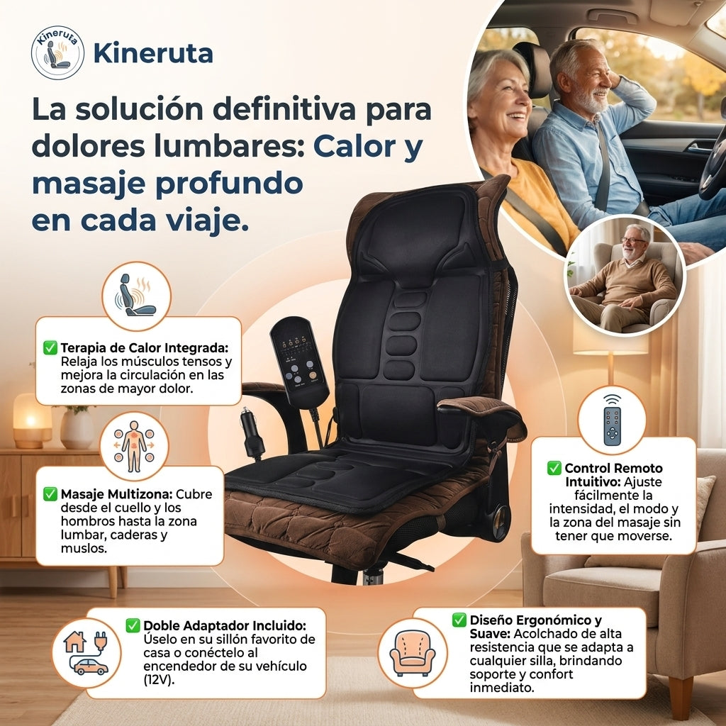 KINERUTA®️ - El alivio profesional para su espalda y cuello en el hogar, la oficina o su automóvil.