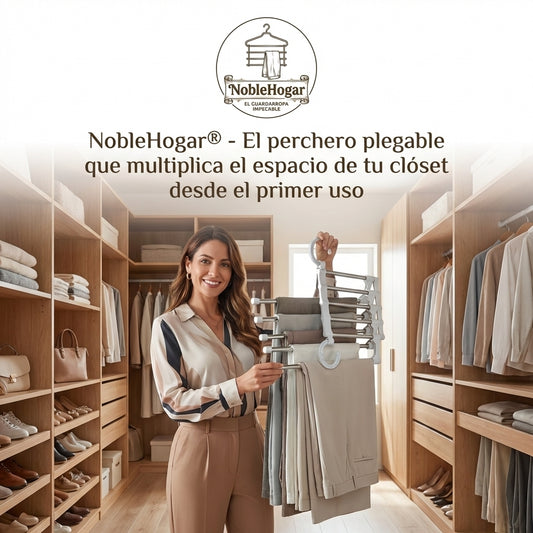 NobleHogar®️ - Organiza tu clóset al instante con el perchero mágico para pantalones sin instalación