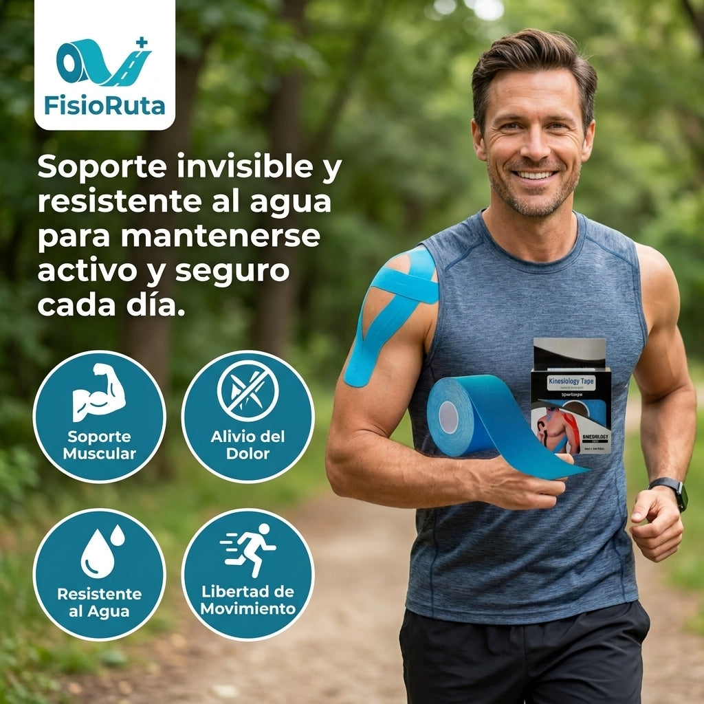 FisioRuta®️ - La cinta kinesiológica que protege sus músculos y le devuelve la libertad de movimiento.