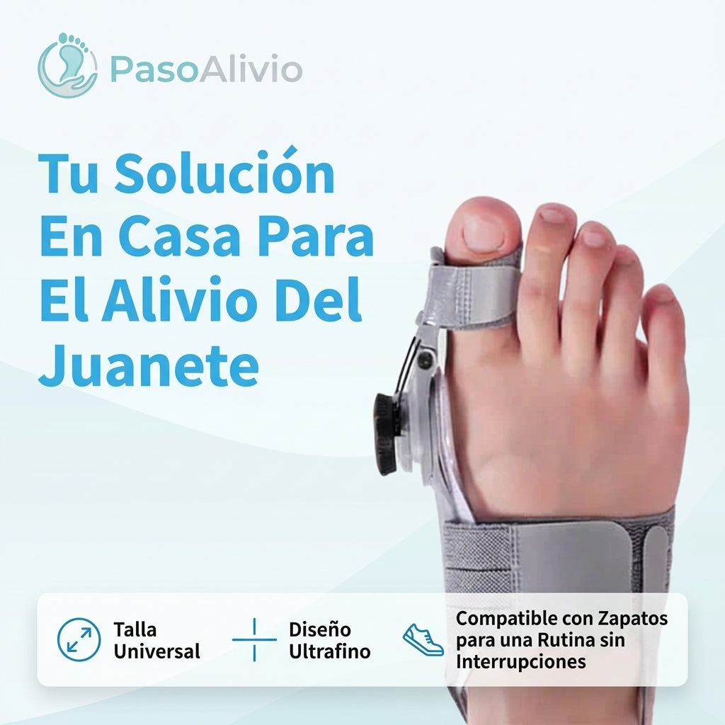 PasoAlivio®️ El Corrector de Juanetes Transpirable y Lavable que se Adapta a tu Pie y a tu Ritmo de Vida
