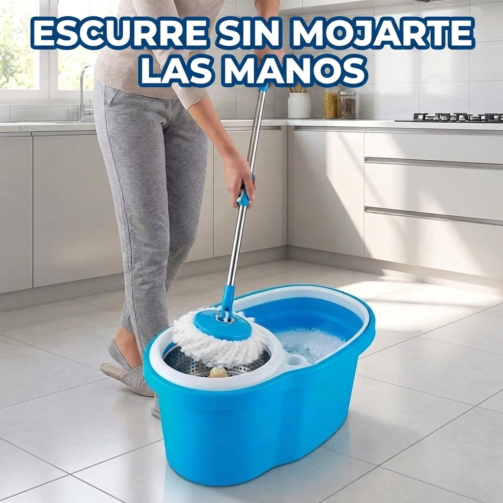 MopAlivio®️  Mopa Giratoria 360°  Limpieza Profunda en Cada Rincón de tu Hogar