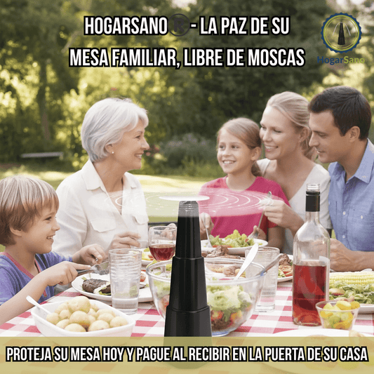 HogarSano®️- Mesa protegida y libre de moscas sin usar químicos ni olores